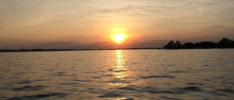 Sunset on the boat.