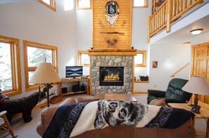 Living Area With Gas Fireplace