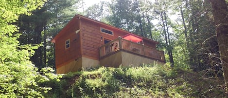 Cabin on the hill in summer