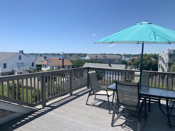 500 SF deck with ocean views. 