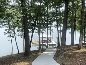 paved path to the dock