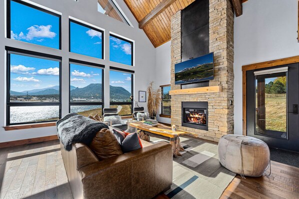 Main living area with fireplace