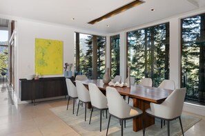 Formal dining area hosts ten