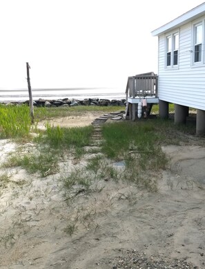 path to back door and outside shower