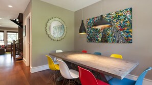 Dining area seats 8