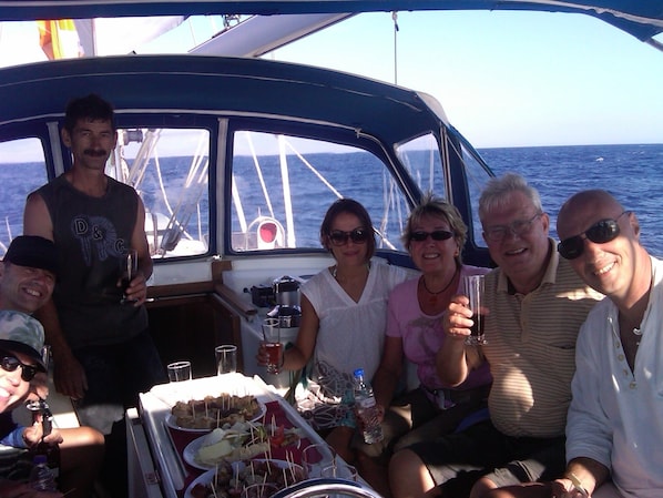 Greek ouzo snack aboard