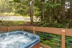 Private hot tub, perfect for relaxing after a day of activities