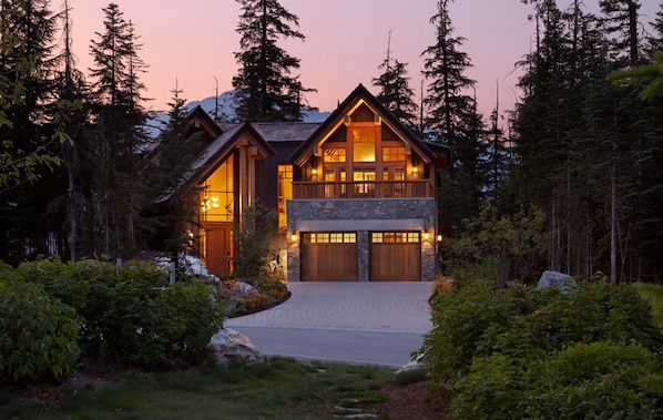 Front exterior at dusk