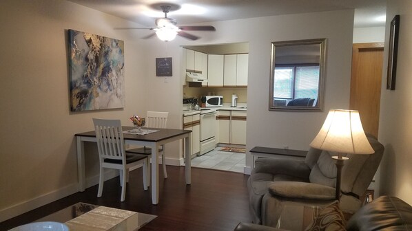 Dining area looking into the kitchen from livingroom