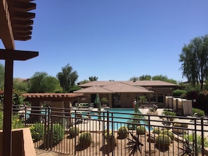 View of main clubhouse pool from patio