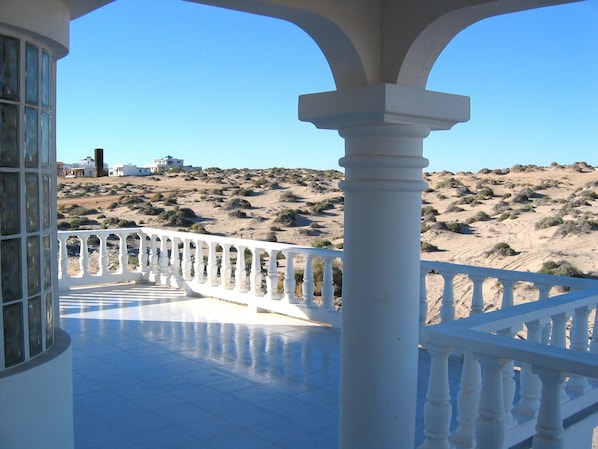 Dunes viewed from the street front terrace