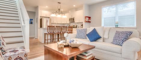 Living Room with Kitchen View