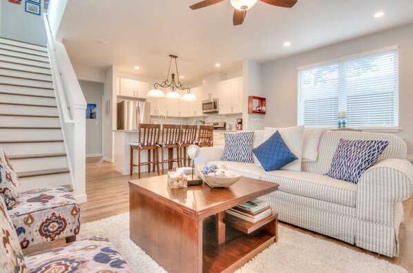 Living Room with Kitchen View