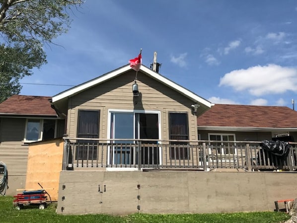 Lakefront view of cottage