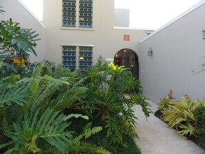 Entryway to this bright spacious villa that can comfortably sleep 10 guests.