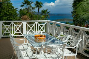 Stunning views out to the British Virgin Islands from Woodbine Villa! 