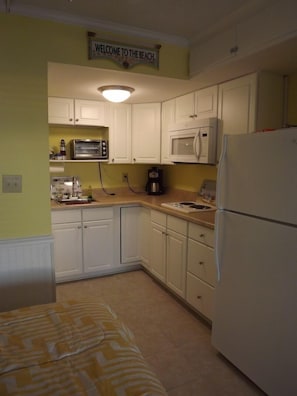 Fully stocked kitchenette