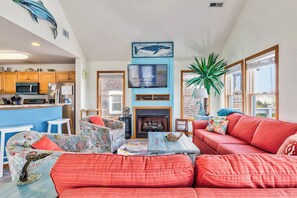 Top-Level Living Room with Deck Access