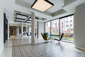 A modern main hall space in the building. 