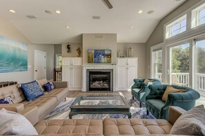 Top-Level Living Room with Deck Access