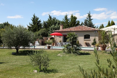 villa swimming pool in the countryside