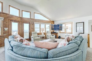 Top-Level Living Room with Deck Access