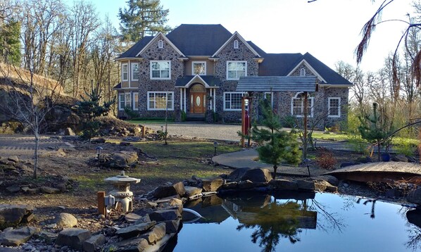 View of home from the Japanese garden.