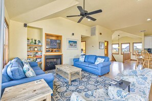 Top-Level Living Room with Deck Access