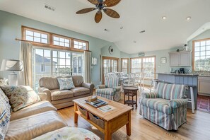 Top-Level Living Room with Deck Access