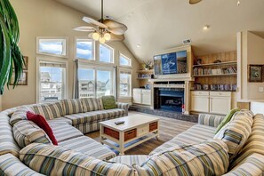 Top-Level Living Room with Deck Access