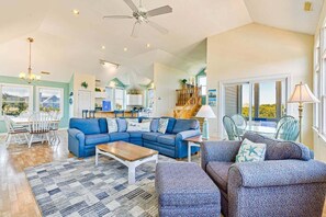 Top-Level Living Room with Deck Access