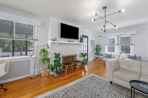 UPDATED IMAGE! Living Room view from rocking chair, looking toward front door