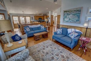 Top-Level Living Room with Deck Access