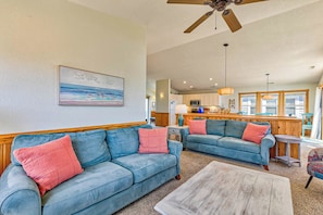 Top-Level Living Room with Deck Access