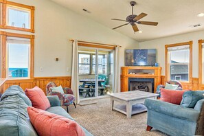 Top-Level Living Room with Deck Access