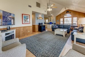 Top-Level Living Room with Deck Access