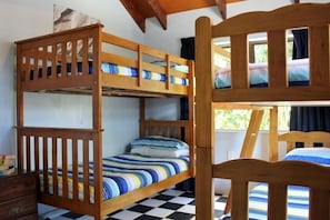Just bunking - 2 sets of bunks. 4 single beds - wardrobe