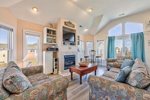 Top-Level Living Room with Deck Access