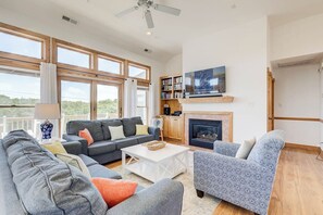 Top-Level Living Room with Deck Access