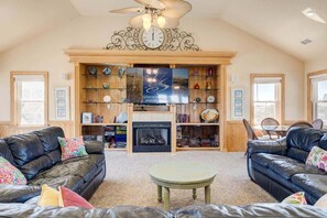 Top-Level Living Room with Deck Access