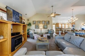 Top-Level Living Room with Deck Access