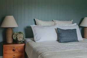 The blue room in The Honey Shed