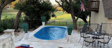 Plunge pool to relax in while watching golfers on Pt.Venture signature 7th hole