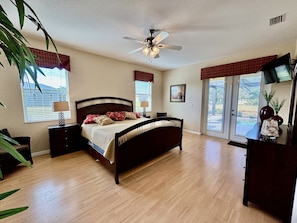 Spacious Master Bedroom with King bed with smart TV

