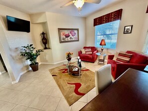 Den with smart TV

