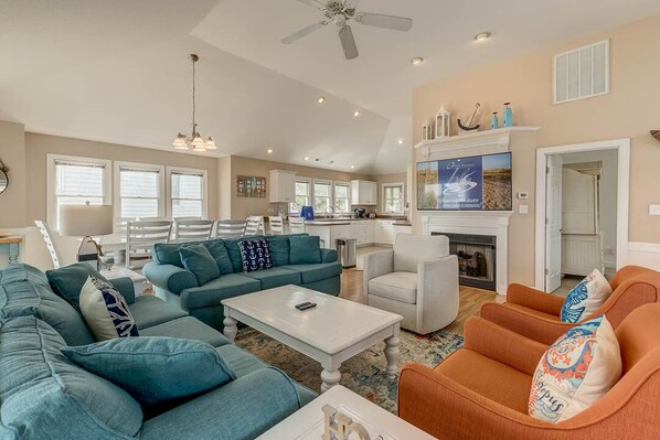 Top-Level Living Room with Deck Access