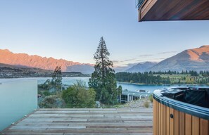 spa pool with lake views