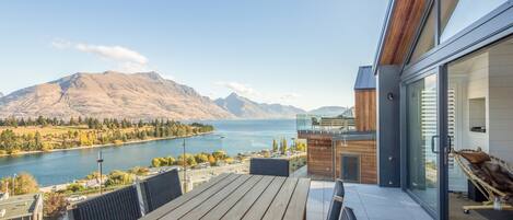 lake views on terrace