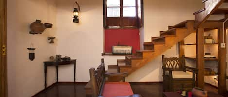 Wooden stairs to the bedroom