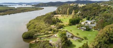 aerial view of river